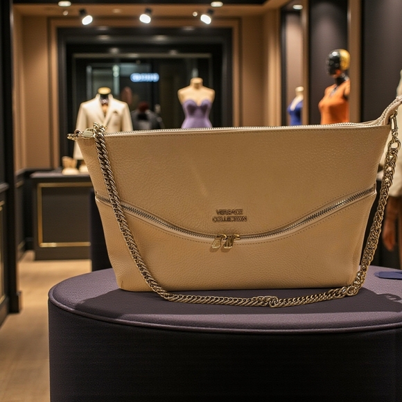 Versace Collection Handbags - VERSACE COLLECTION Pink pebbled leather Shoulder bag